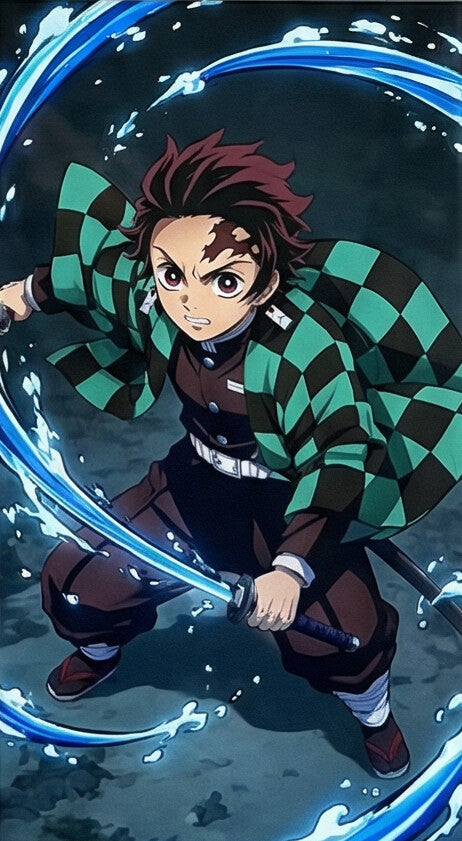 THE FLAME & WATER PANEL — ANIME UNIVERSE WALL ART A4.