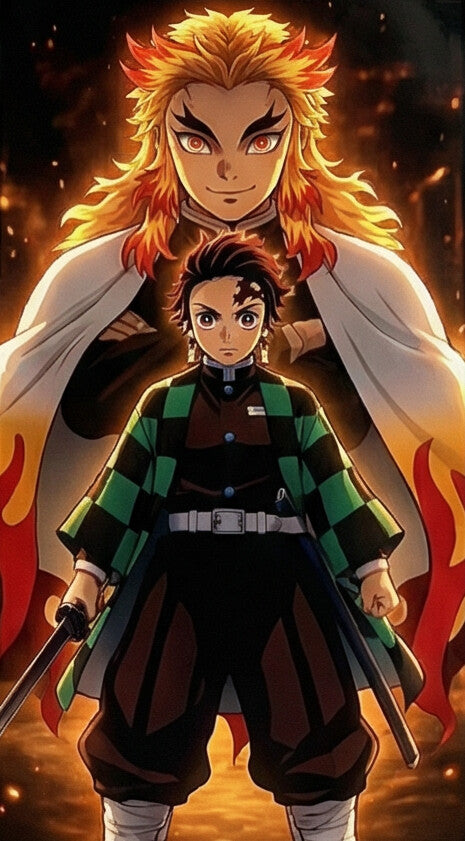 THE FLAME & WATER PANEL — ANIME UNIVERSE WALL ART A4.