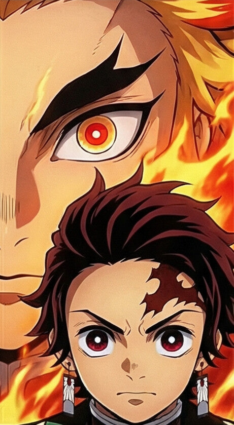 THE FLAME & WATER PANEL — ANIME UNIVERSE WALL ART A4.