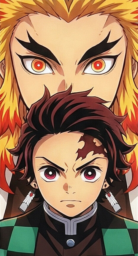 THE FLAME & WATER PANEL — ANIME UNIVERSE WALL ART A4.