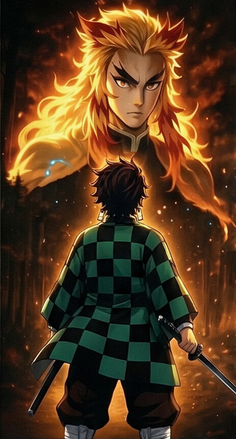 THE FLAME & WATER PANEL — ANIME UNIVERSE WALL ART A4.