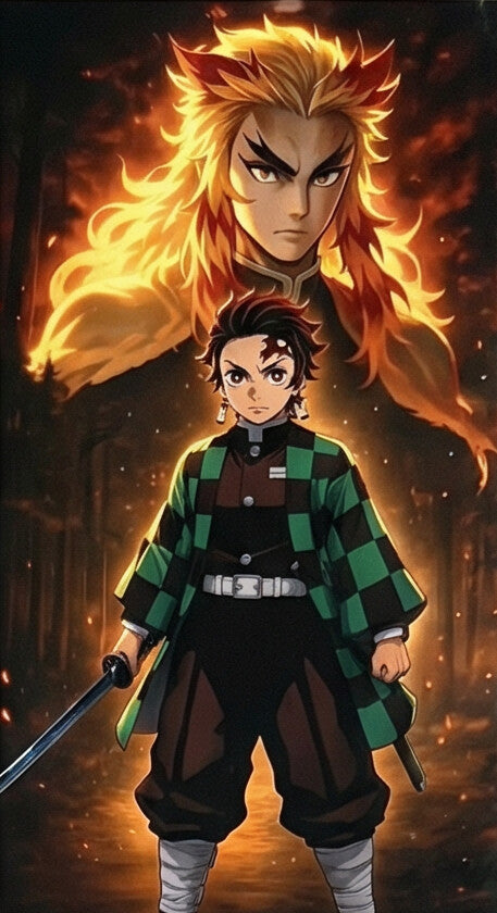 THE FLAME & WATER PANEL — ANIME UNIVERSE WALL ART A4.