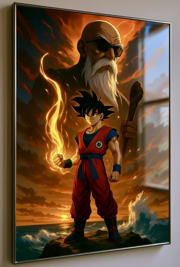 THE FLAME & WATER PANEL — ANIME UNIVERSE WALL ART A3