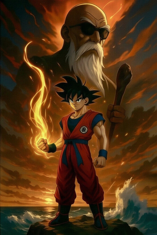 THE FLAME & WATER PANEL — ANIME UNIVERSE WALL ART A3