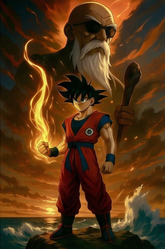 THE FLAME & WATER PANEL — ANIME UNIVERSE WALL ART A3