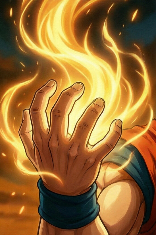 THE FLAME & WATER PANEL — ANIME UNIVERSE WALL ART A3