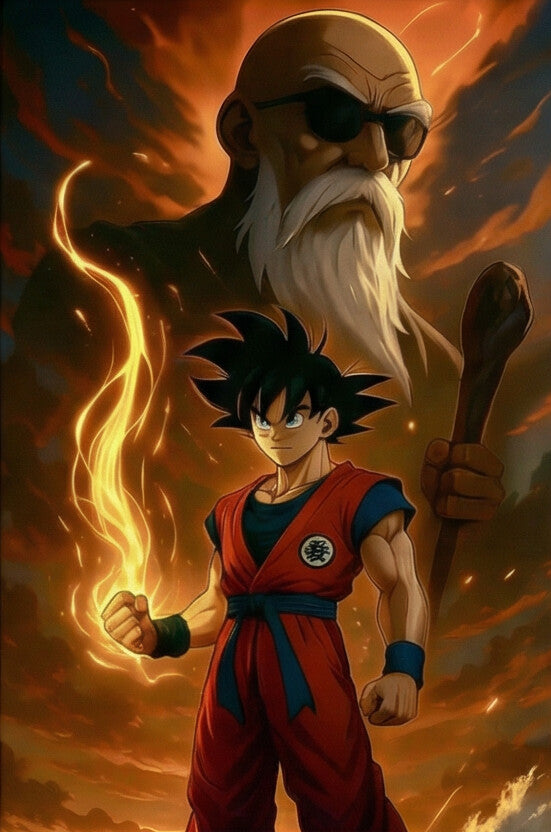 THE FLAME & WATER PANEL — ANIME UNIVERSE WALL ART A3