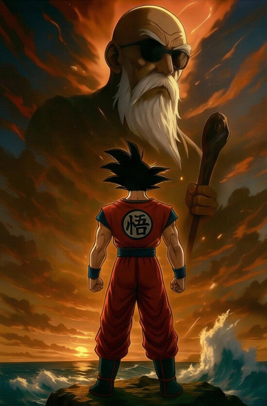 THE FLAME & WATER PANEL — ANIME UNIVERSE WALL ART A3