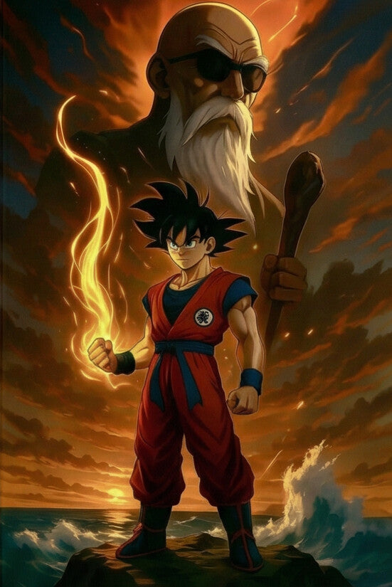 THE FLAME & WATER PANEL — ANIME UNIVERSE WALL ART A3