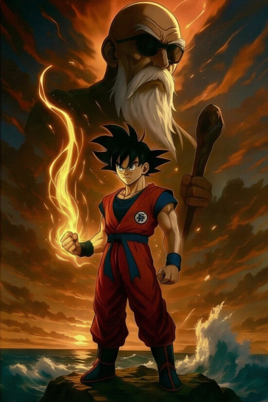 THE FLAME & WATER PANEL — ANIME UNIVERSE WALL ART A3