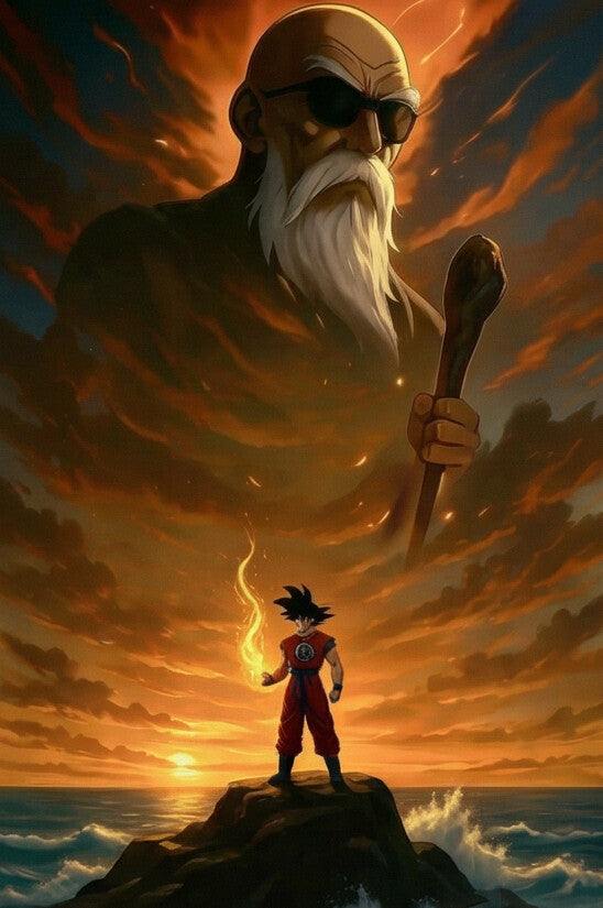 THE FLAME & WATER PANEL — ANIME UNIVERSE WALL ART A3